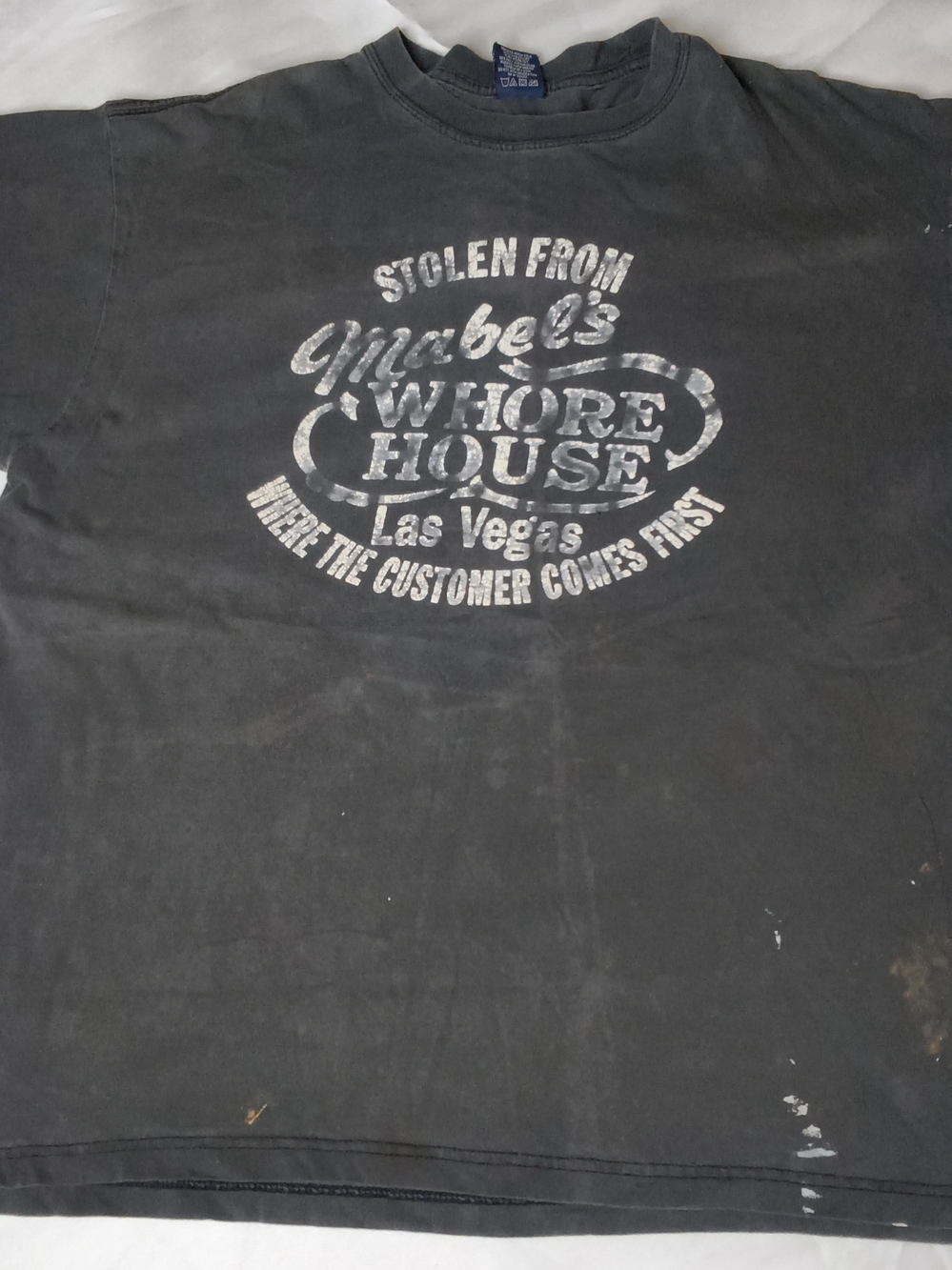 Gildan Black Short-Sleeve Tee with Faded White Las Vegas Graphic
